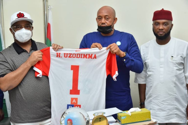 SPORT: Gov. Hope Uzodinma Unveils New Heartland Jersey; Assures Team of Support