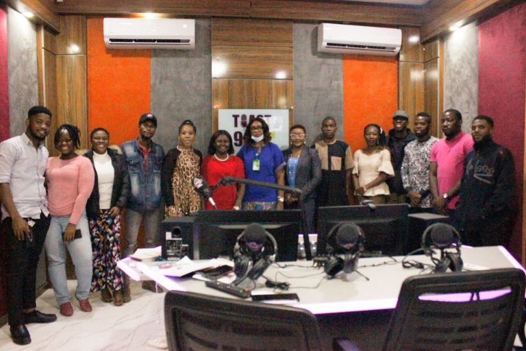 Ijeoma Theo Obodo, NBC South-East Zonal Director, with the GM Iphy Onyegbule and Staff of TOAST FM